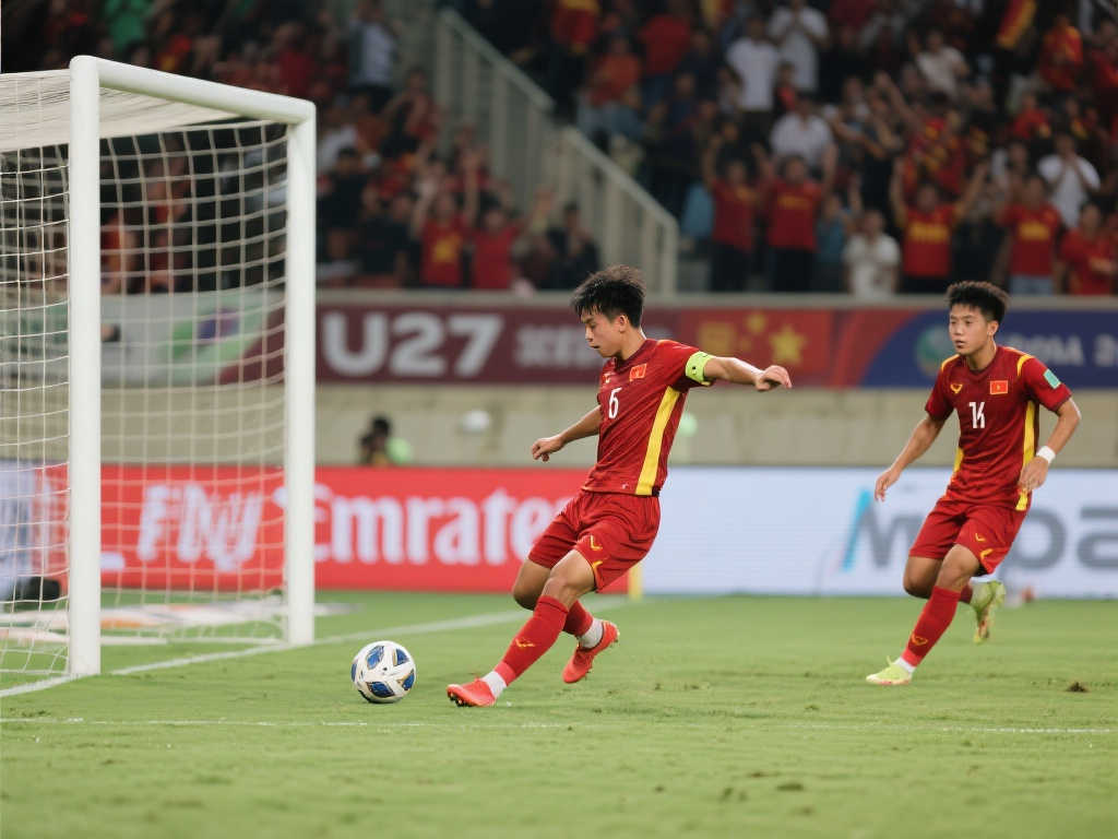 【友谊赛】艾菲尔丁点球建功，U22国足1-1战平越南捧杯